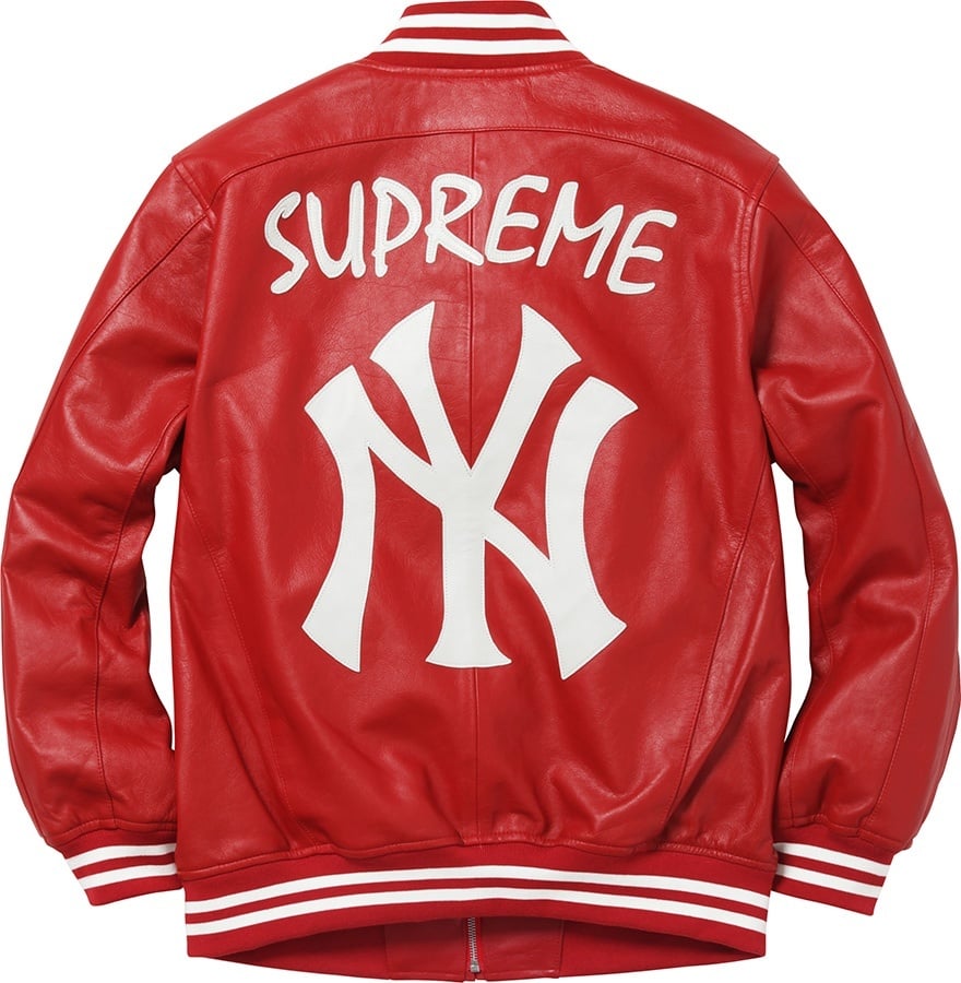 New York Yankees™/Supreme/'47 Brand® Leather Varsity Jacket view 4